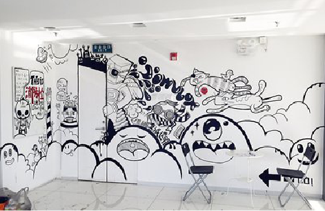  泾阳手绘墙并非传统涂鸦。